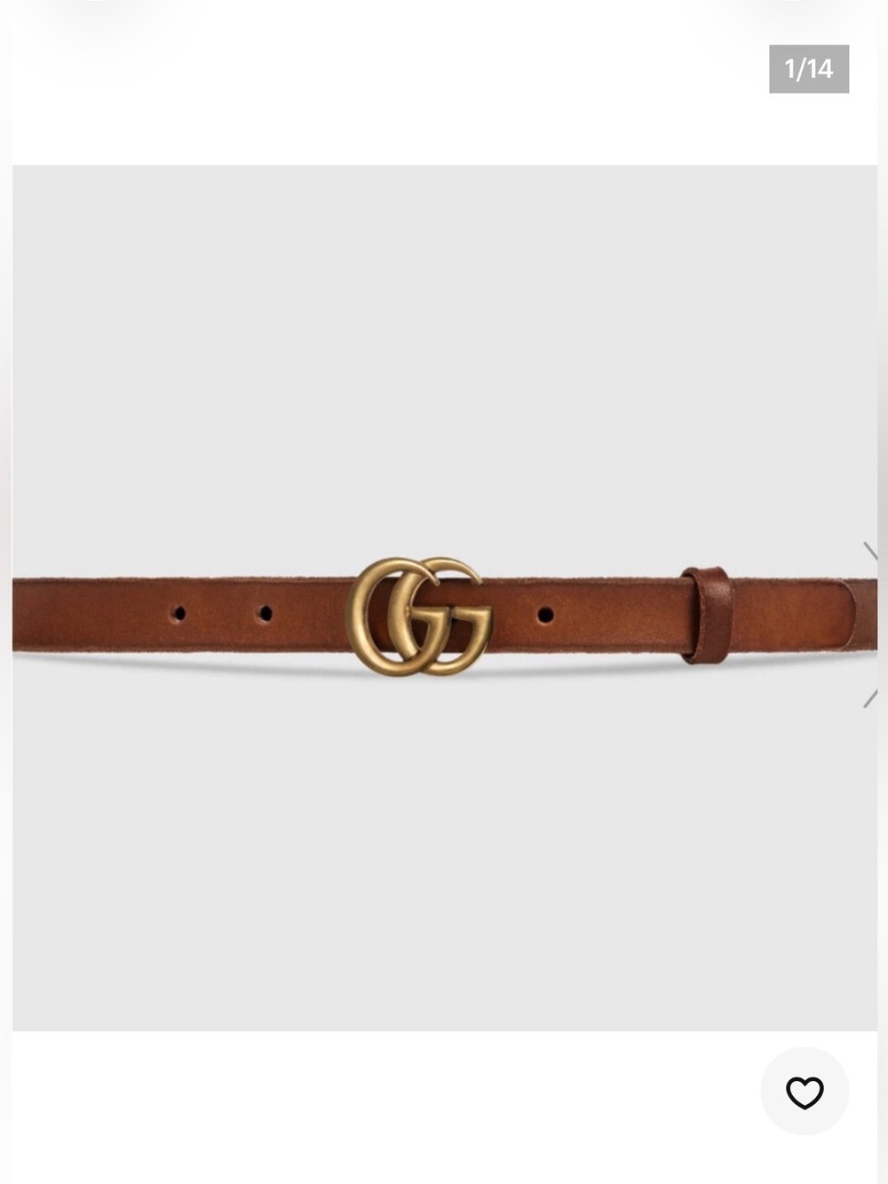 GUCCI
Brown Smooth Leather Double G Skinny Belt Size 85/34 - Picture 2 of 9